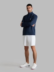 G/Fore Blue Brushed Back Tech Quarter Zip Pullover Jumper - Image 2 of 3