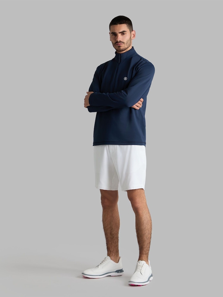 G/Fore Blue Brushed Back Tech Quarter Zip Pullover Jumper - Image 2 of 3 G/Fore Blue Brushed Back Tech Quarter Zip Pullover Jumper - Image 2 of 3