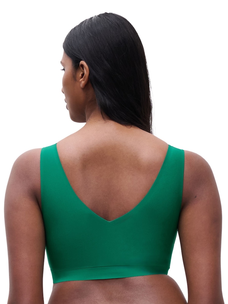 Chantelle Green Soft Stretch Seamless V-Neck Padded Crop top - Image 5 of 5