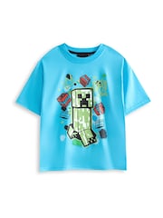 Vanilla Underground Blue Boys Minecraft Multicoloured Short Sleeve Short Leg Pyjamas Set Multi Pack of 2 - Image 2 of 6