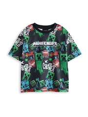 Vanilla Underground Blue Boys Minecraft Multicoloured Short Sleeve Short Leg Pyjamas Set Multi Pack of 2 - Image 4 of 6