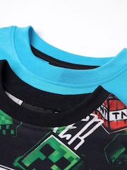 Vanilla Underground Blue Boys Minecraft Multicoloured Short Sleeve Short Leg Pyjamas Set Multi Pack of 2 - Image 6 of 6