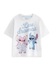 Vanilla Underground White Girls Disney Lilo & Stitch Multicoloured Short Sleeve Short Leg Pyjama Set Multi Pack of 2 - Image 2 of 7