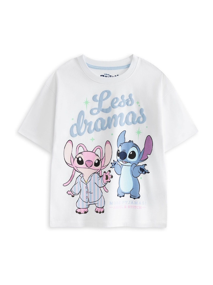 Vanilla Underground White Girls Disney Lilo & Stitch Multicoloured Short Sleeve Short Leg Pyjama Set Multi Pack of 2 - Image 2 of 7