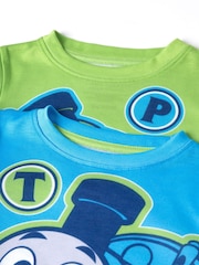 Vanilla Underground Blue Boys Thomas and Friends Multicoloured Short Sleeve Long Leg Pyjamas Set Multi-Pack of 2 - Image 6 of 6