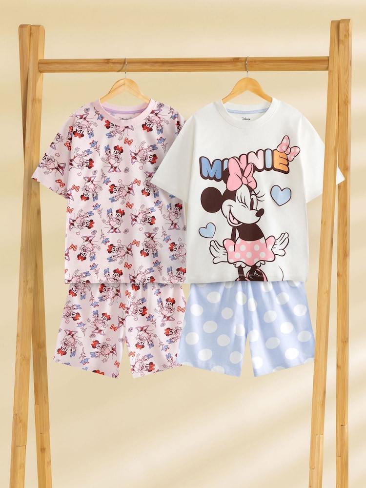 Vanilla Underground Pink Girls Disney Minnie Mouse Multicoloured Short Sleeve Short Leg Pyjamas Set Multi Pack of 2 - Image 1 of 7 Vanilla Underground Pink Girls Disney Minnie Mouse Multicoloured Short Sleeve Short Leg Pyjamas Set Multi Pack of 2 - Image 1 of 7