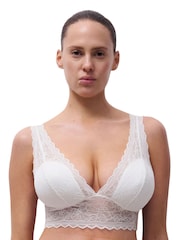 Chantelle Floral Print Touch Soft Feel Lace Padded Cream Bralette - Image 2 of 4