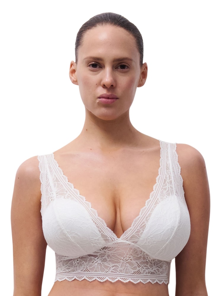 Chantelle Floral Print Touch Soft Feel Lace Padded Cream Bralette - Image 2 of 4