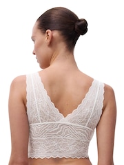 Chantelle Floral Print Touch Soft Feel Lace Padded Cream Bralette - Image 3 of 4