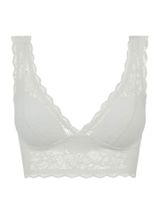 Chantelle Floral Print Touch Soft Feel Lace Padded Cream Bralette - Image 4 of 4