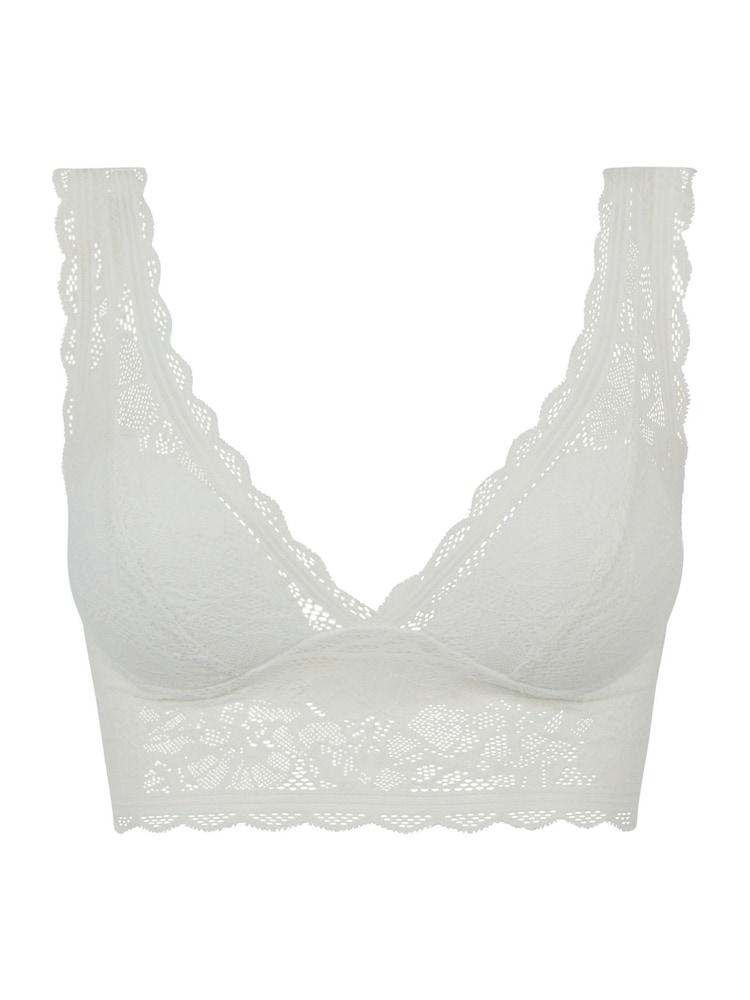 Chantelle Floral Print Touch Soft Feel Lace Padded Cream Bralette - Image 4 of 4