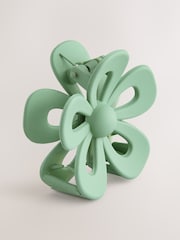 Green Matte Flower Hair Claw - Image 1 of 3