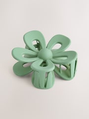 Green Matte Flower Hair Claw - Image 2 of 3