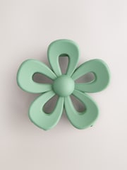 Green Matte Flower Hair Claw - Image 3 of 3