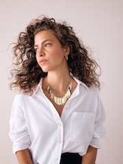 Gold Tone Fan Bib Necklace - Image 3 of 3