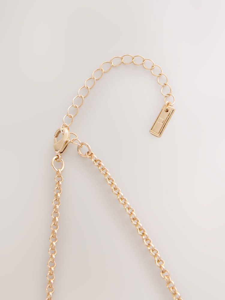Gold Tone Fan Bib Necklace - Image 6 of 6