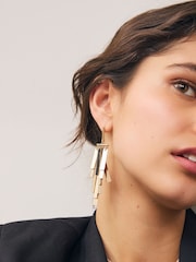 Tono dorado - Fan Cascade Statement Earrings - Imagen 1 de 3
