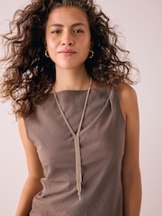 Gold Tone Tassel Y Profile Necklace - Image 1 of 3