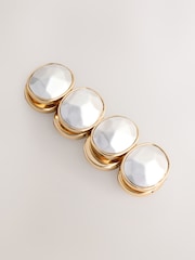 Gold/Silver Tone Facetted Stone Stretch Bracelet - Image 2 of 6