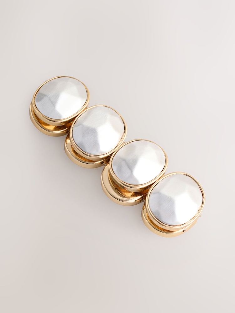 Gold/Silver Tone Facetted Stone Stretch Bracelet - Image 2 of 6