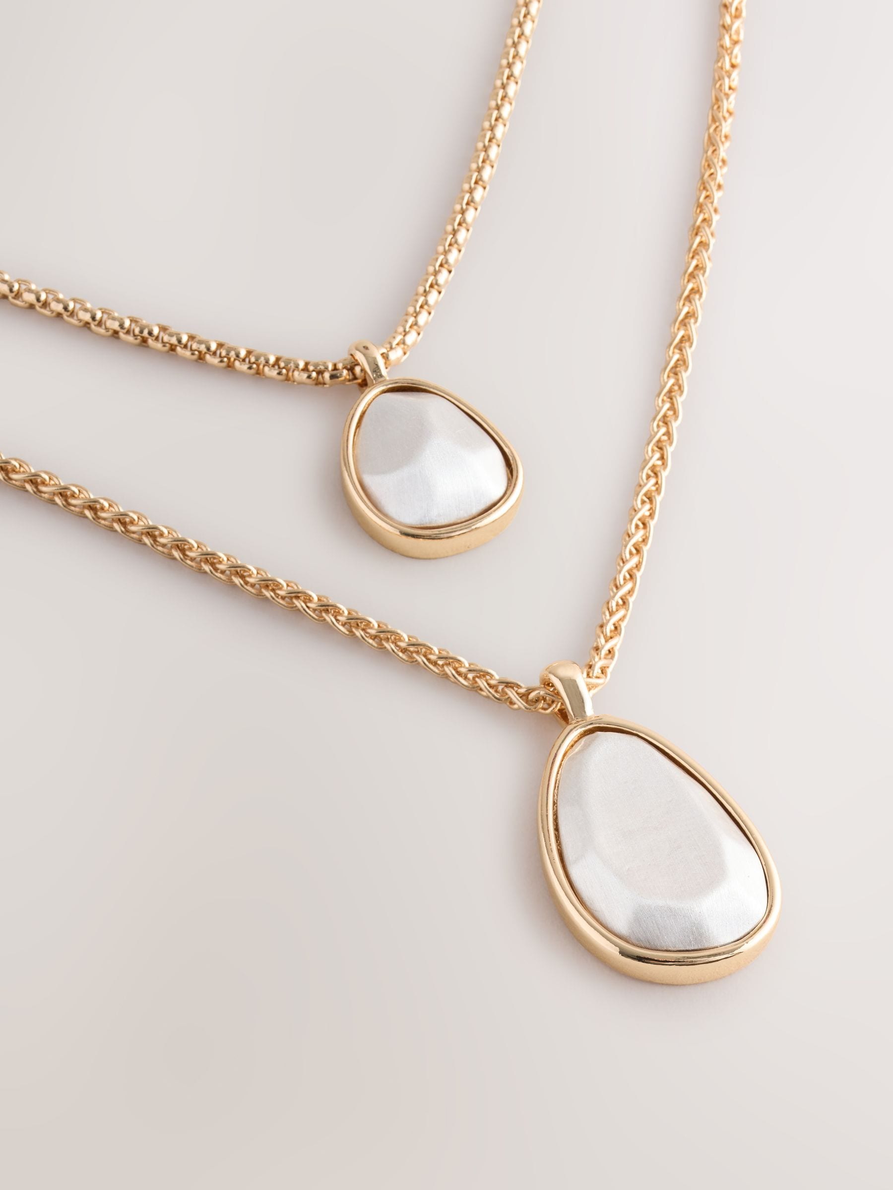 Buy Gold/Silver Tone Two Row Drop Necklace from Next South Africa