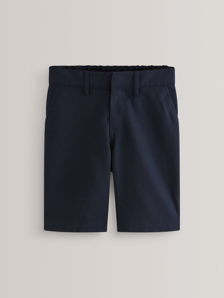 Navy 2 Pack Flat Front School Shorts (3-14yrs) - Image 2 of 5 Navy 2 Pack Flat Front School Shorts (3-14yrs) - Image 2 of 5