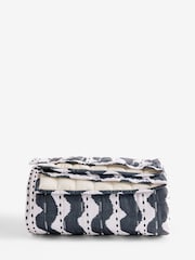 Monochrome Abstract Wiggle Stripe Quilted Bedspread - Image 4 of 4
