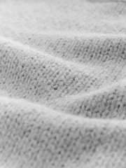Nothing Ordinary Grey Stitch Knitted High Neck Jumper With Wool - Image 9 of 11