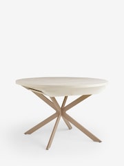 White Bronx 4 to 6 Seater Extending Round Dining Table - Image 8 of 10