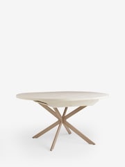 White Bronx 4 to 6 Seater Extending Round Dining Table - Image 9 of 10