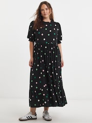 Simply Be Supersoft Short Sleeve Tiered Midi Dress - Imagen 1 de 4