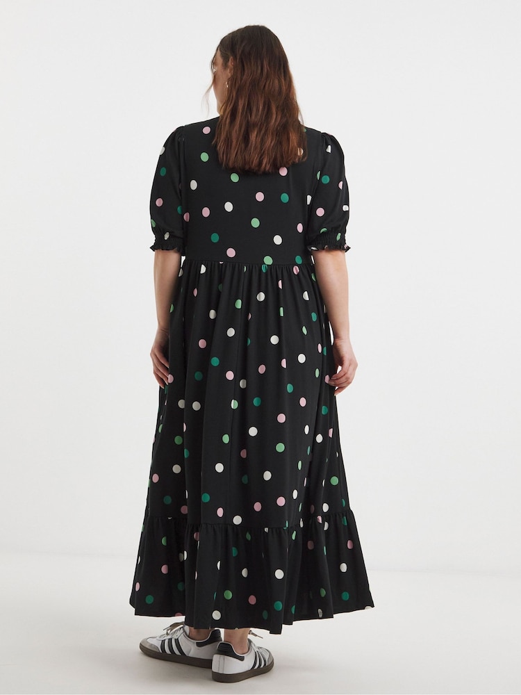Simply Be Supersoft Short Sleeve Tiered Midi Dress - Imagen 2 de 4 Simply Be Supersoft Short Sleeve Tiered Midi Dress - Imagen 2 de 4
