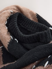 Nothing Ordinary Camel/Black Knitted Argyle Scarf Jumper - Image 11 of 12