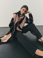 Nothing Ordinary Camel/Black Knitted Argyle Scarf Jumper - Image 4 of 12