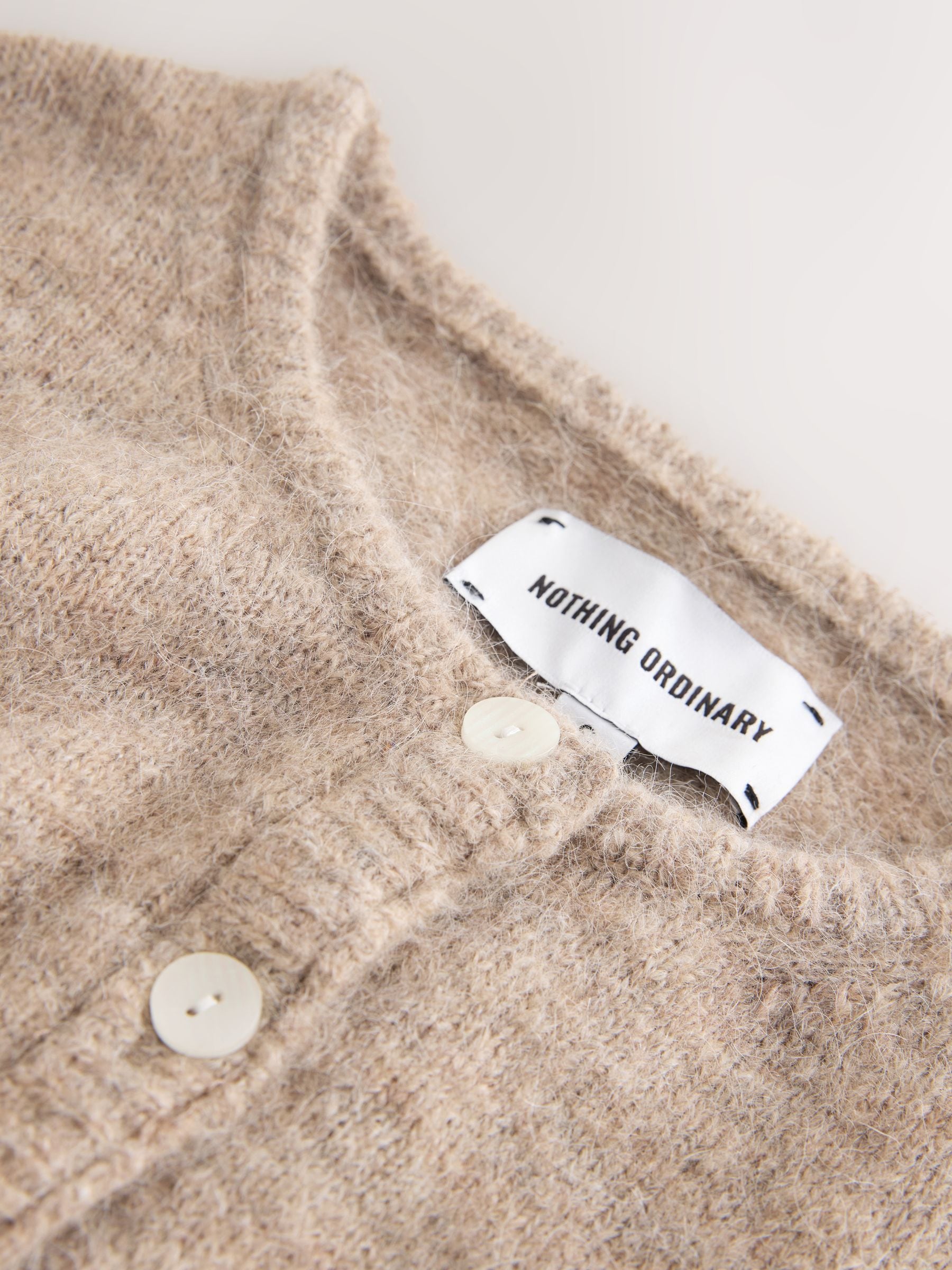 Buy Nothing Ordinary Oatmeal Alpaca Wool Blend Crew Neck Knitted