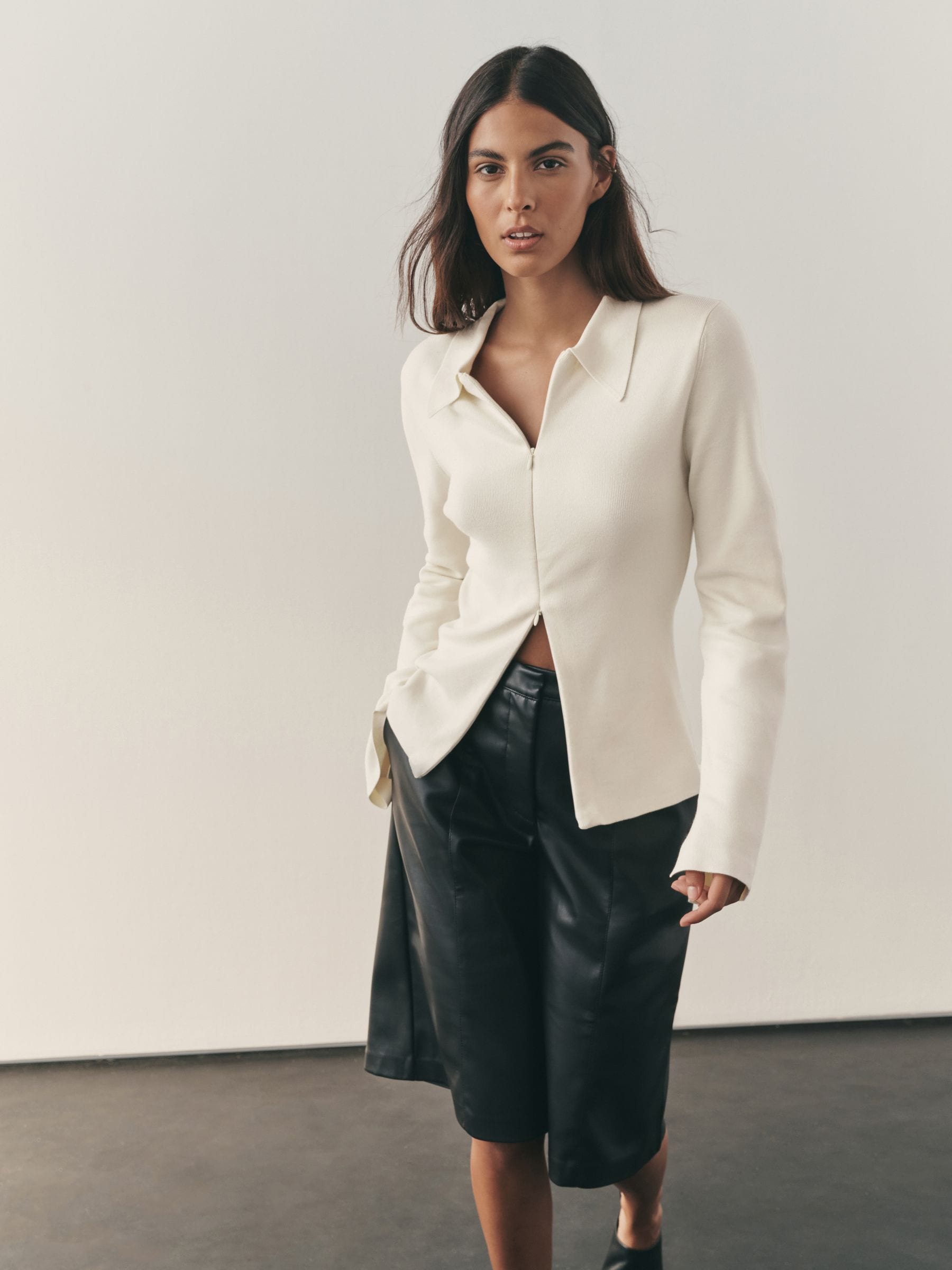 Buy Nothing Ordinary Cream Fitted Flare Sleeve Zip Through Compact