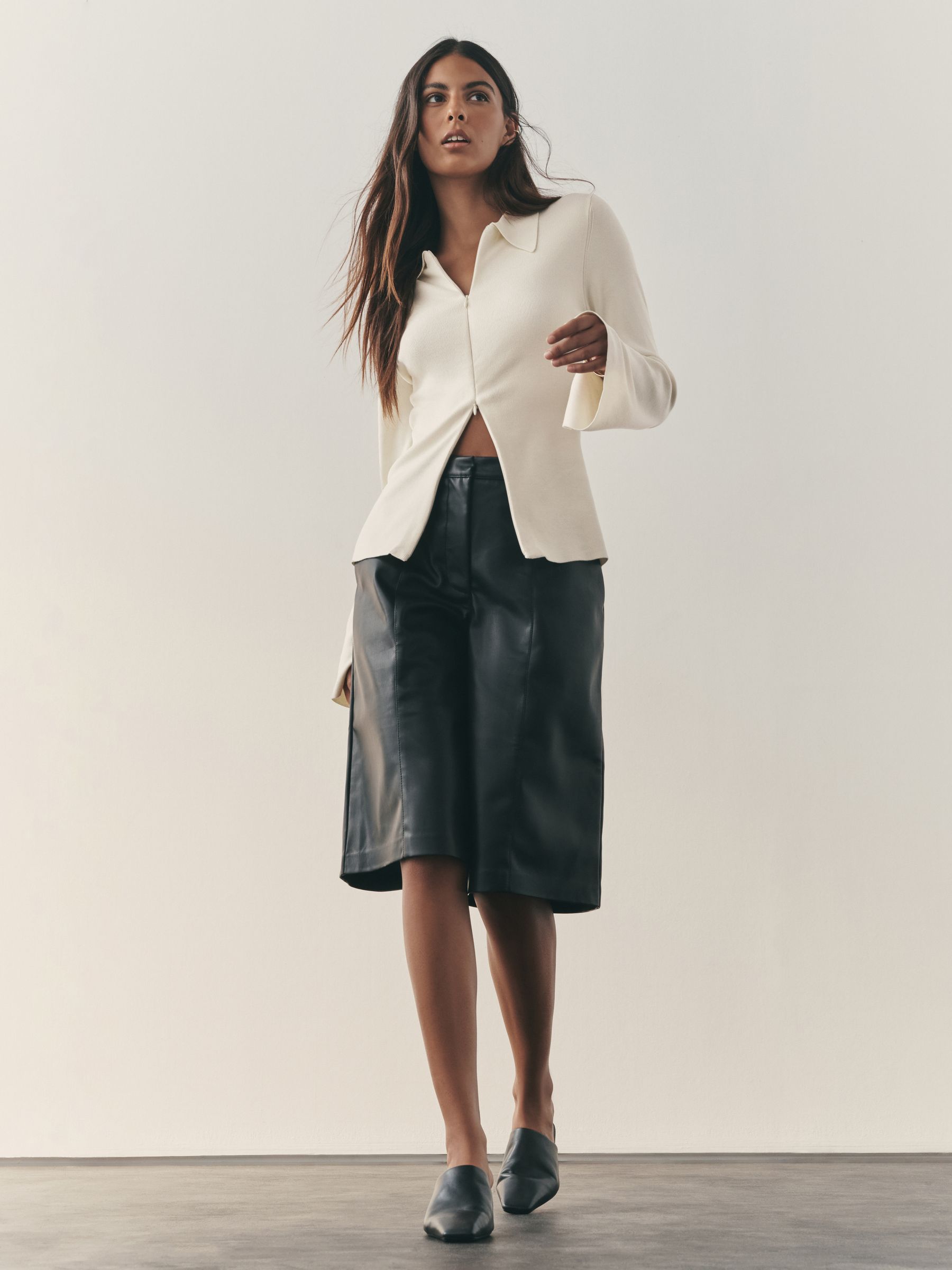 Buy Nothing Ordinary Cream Fitted Flare Sleeve Zip Through Compact
