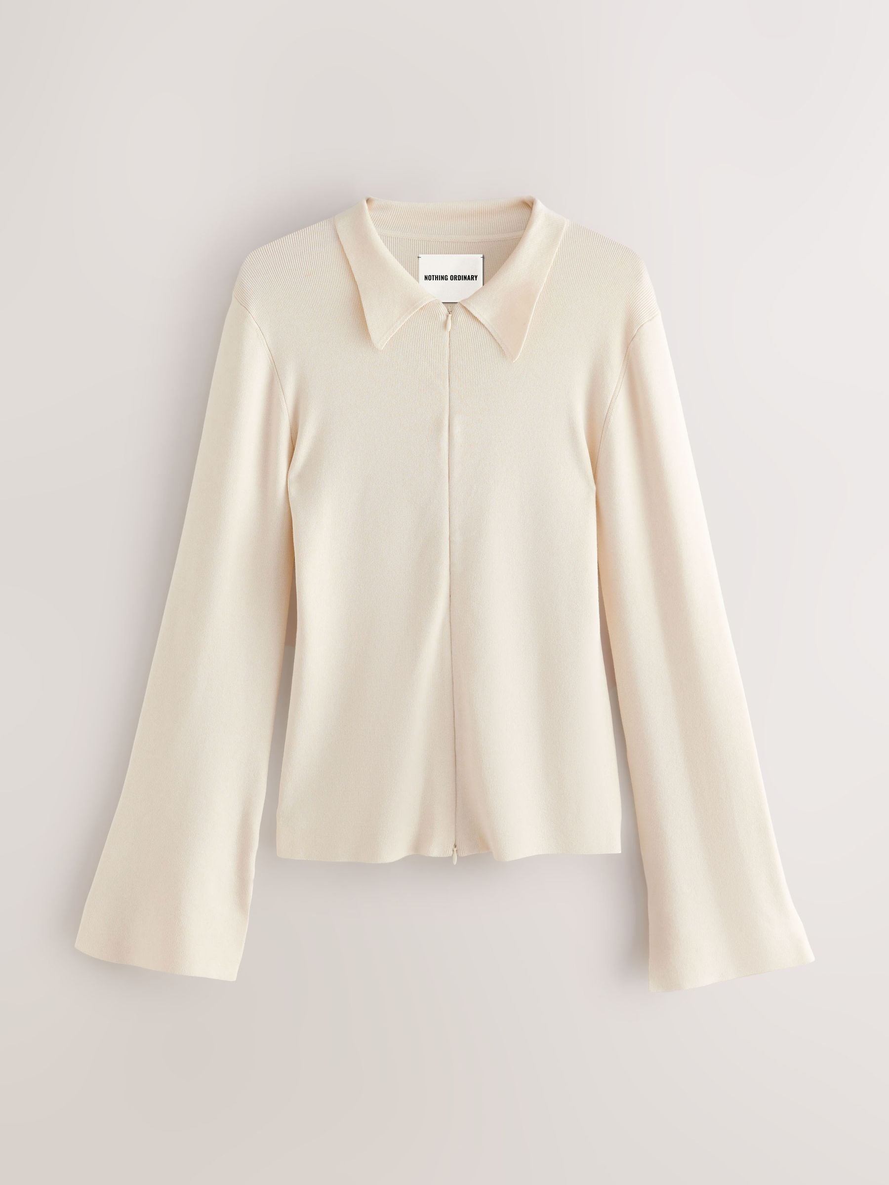 Buy Nothing Ordinary Cream Fitted Flare Sleeve Zip Through Compact