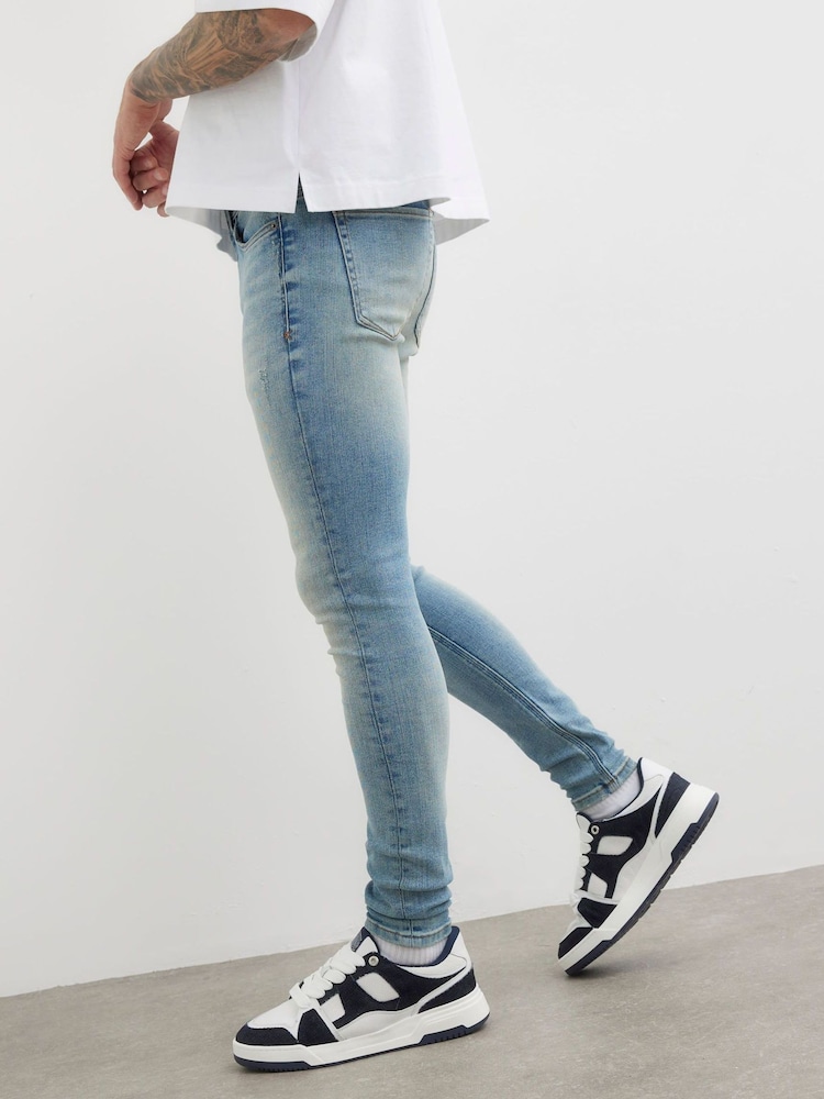 River Island Blue Spray On Skinny Jeans - Image 2 of 4