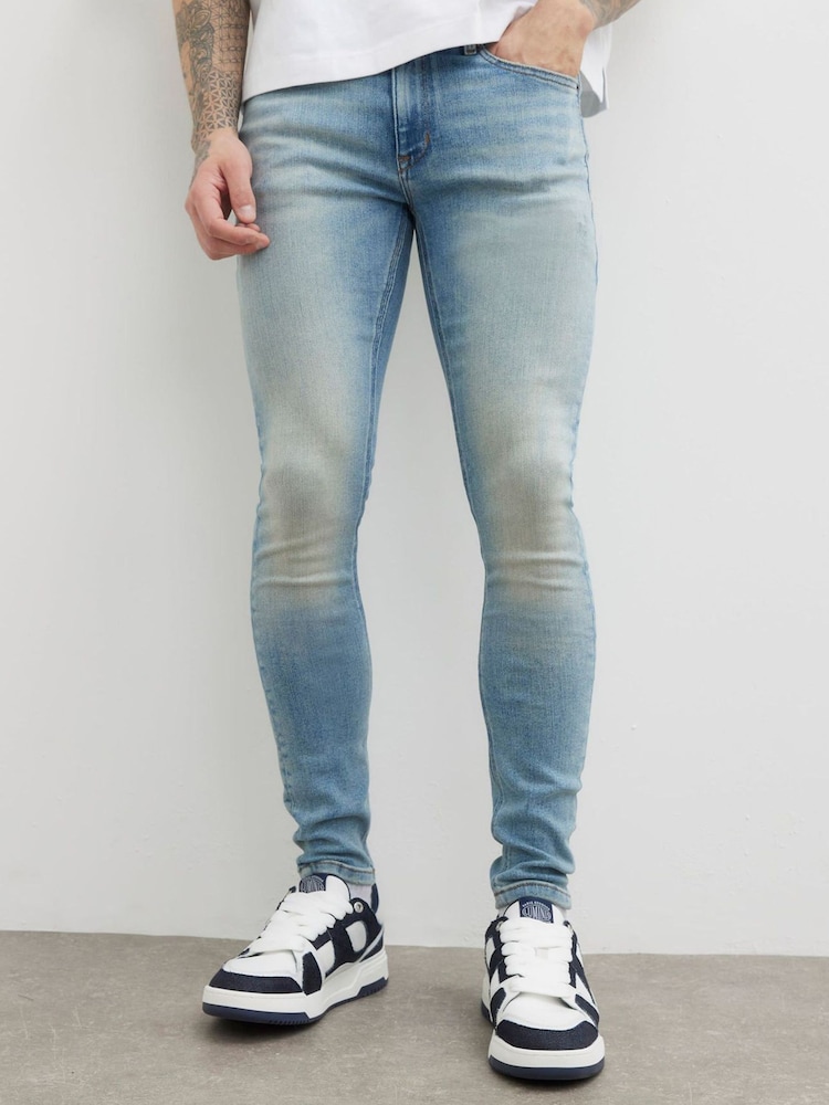 River Island Blue Spray On Skinny Jeans - Image 4 of 4