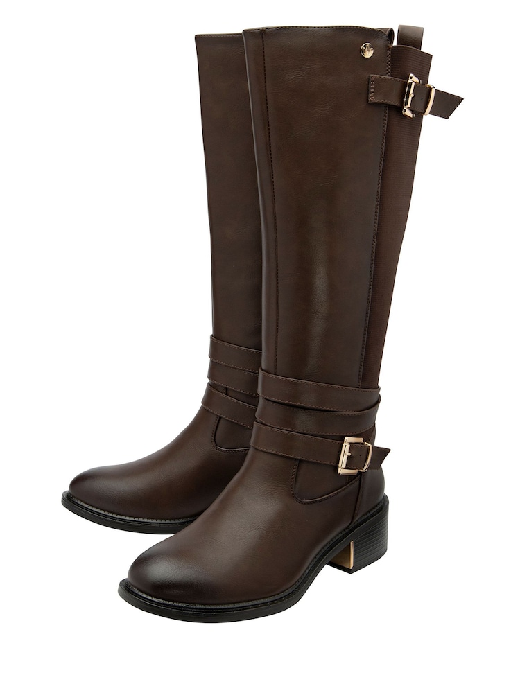 Lotus Brown Knee High Boots - Image 2 of 4 Lotus Brown Knee High Boots - Image 2 of 4