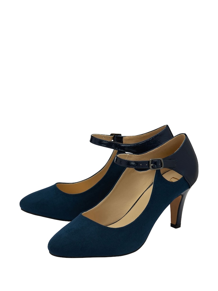 Lotus Blue Heeled Pump Court Shoes - Image 2 of 4 Lotus Blue Heeled Pump Court Shoes - Image 2 of 4