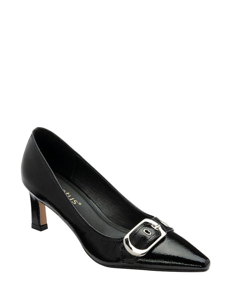 أسود - Lotus Heeled Pump Court Shoes - صورة 1 من 4