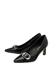 أسود - Lotus Heeled Pump Court Shoes - صورة 2 من 4