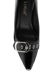 أسود - Lotus Heeled Pump Court Shoes - صورة 4 من 4