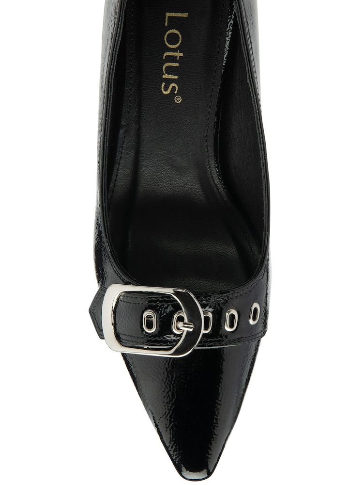 أسود - Lotus Heeled Pump Court Shoes - صورة 4 من 4 أسود - Lotus Heeled Pump Court Shoes - صورة 4 من 4
