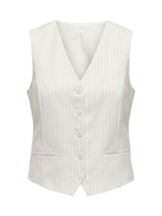 ONLY White Pinstripe Waistcoat - Image 1 of 1