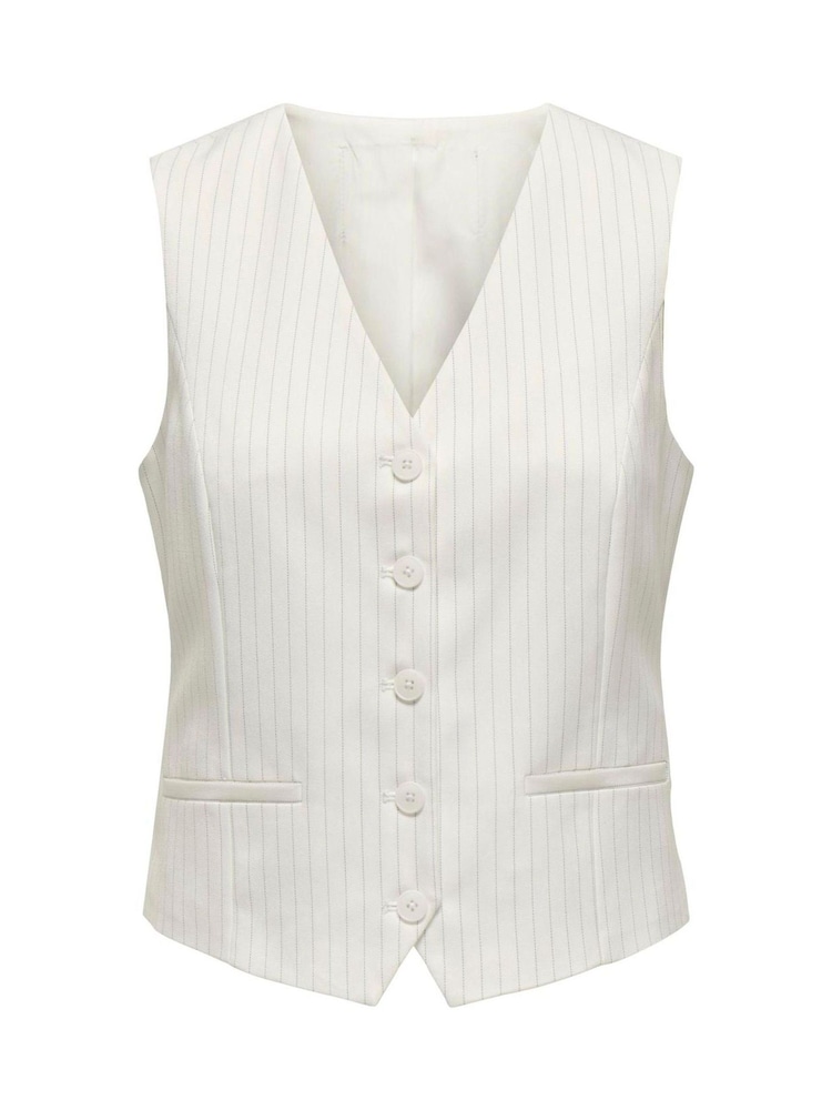 ONLY White Pinstripe Waistcoat - Image 1 of 1