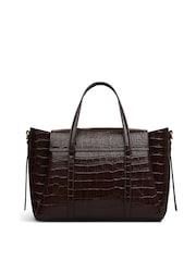 Radley Medium The Chancery Faux Croc Flapover Grab Brown Bag - Image 2 of 4
