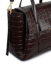 Radley Medium The Chancery Faux Croc Flapover Grab Brown Bag - Image 4 of 4